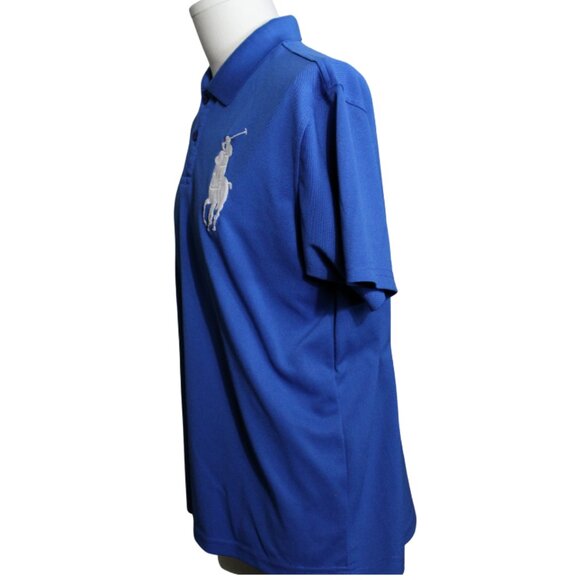 POLO by Ralph Lauren SZ L Signature Big Pony Logo Blue Polo Shirt - Picture 5 of 7